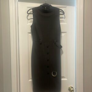 Charcoal sleeveless mid length dress